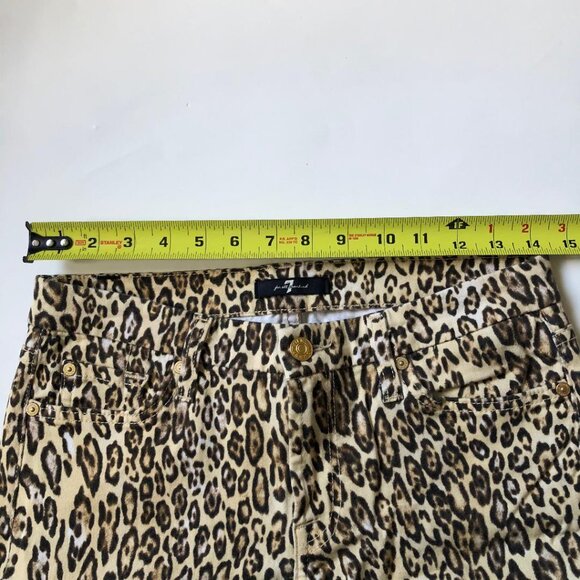 7 For All Mankind Sz 29 Waist, Dk Brown/Black & Tan Cheetah print,  skinny jeans - Picture 6 of 13